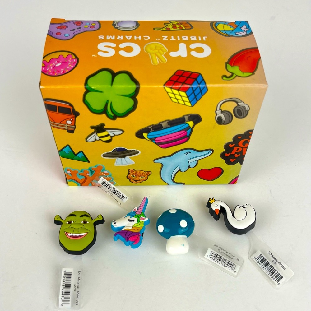 CROCS Charm Jibbitz Lot Shrek Mushroom Swan Unicorn NWT